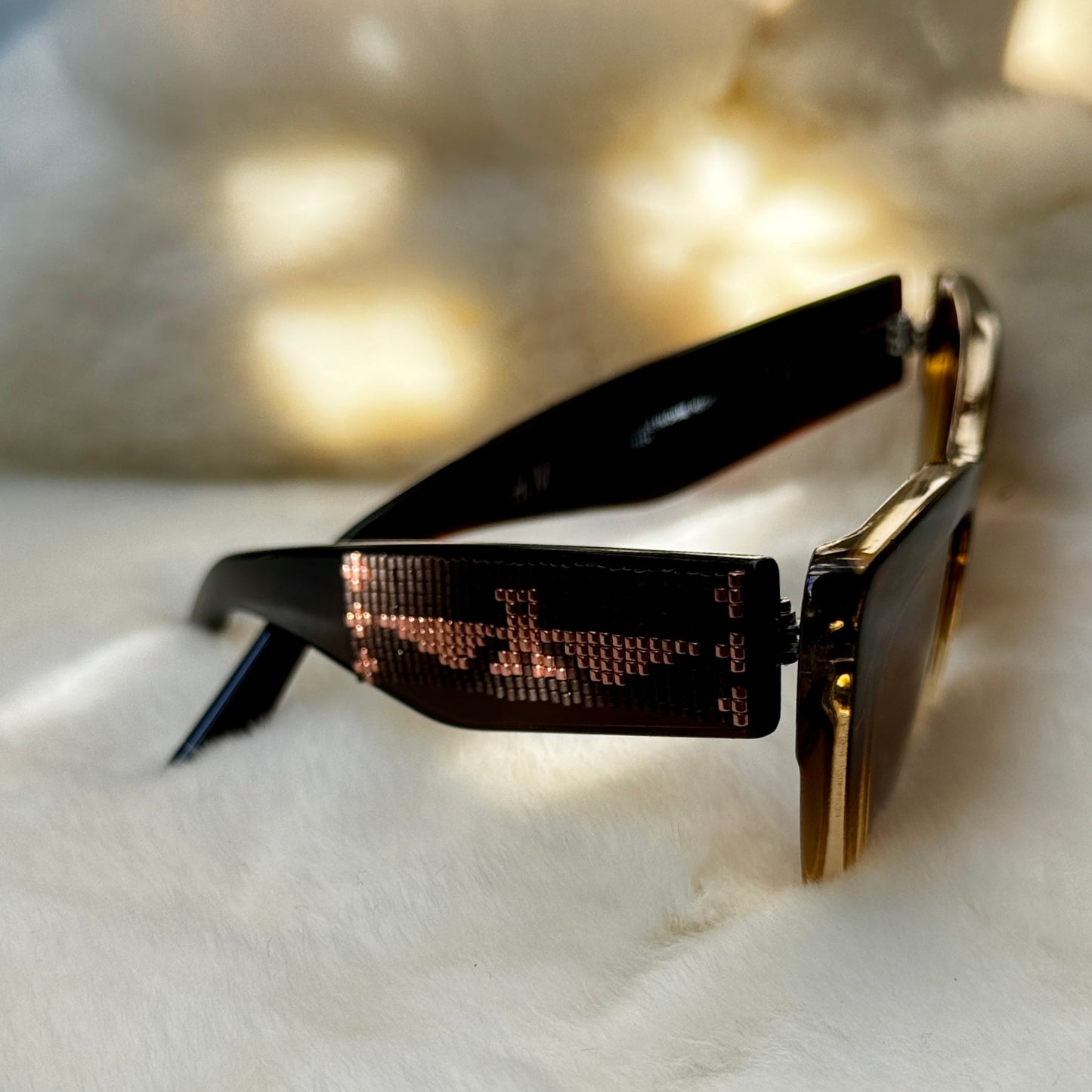 Polarized Dark Brown Beaded Thunderbird Sunglasses