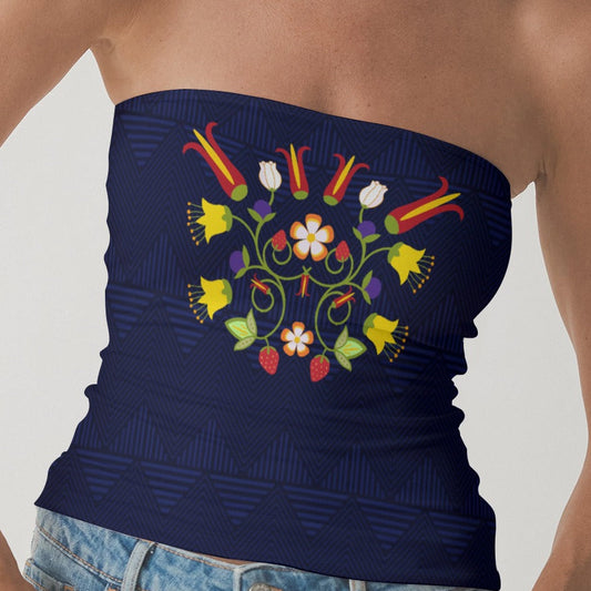 Fire Floral Tube Top cree floral