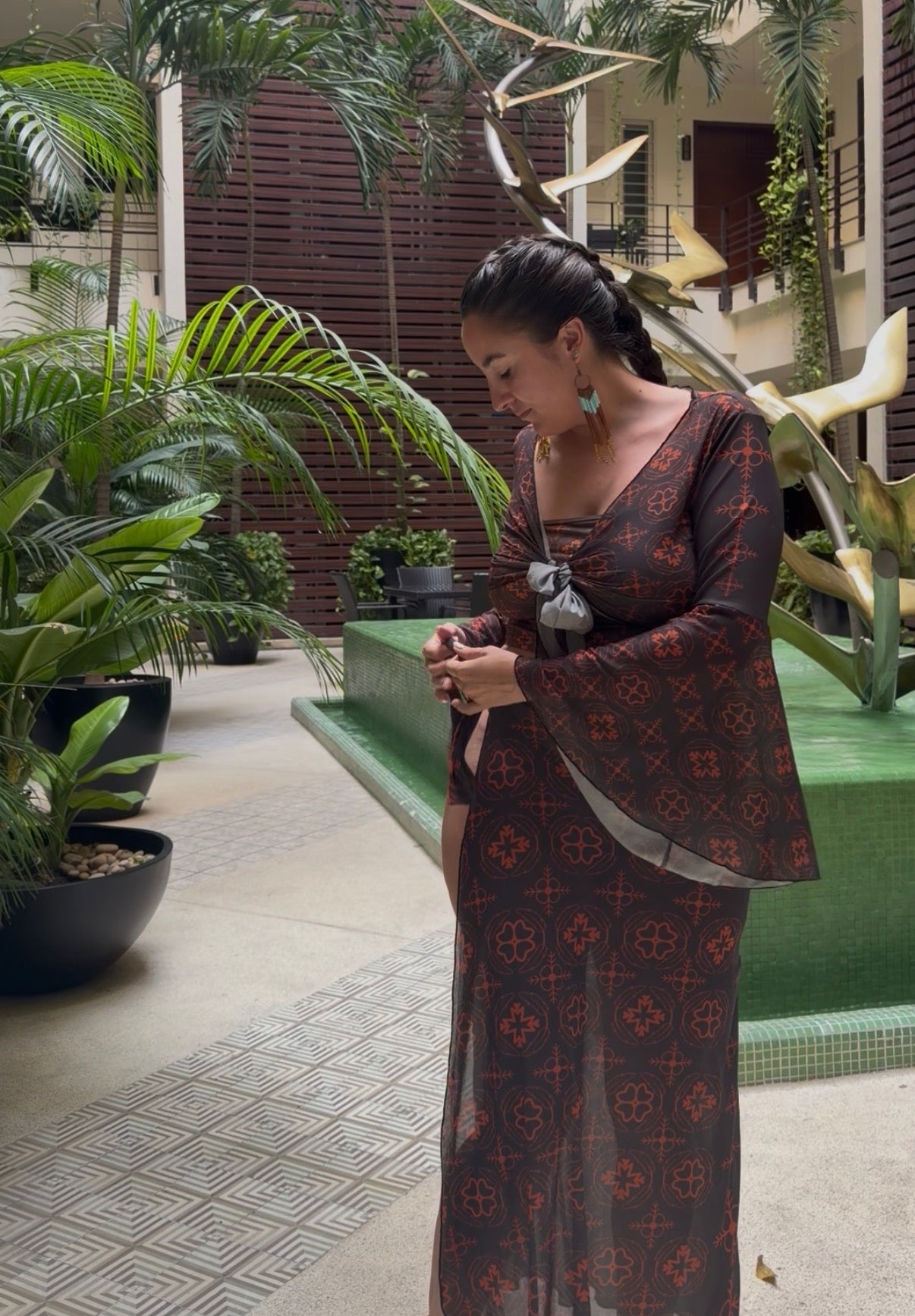 Butterfly Floral Sheer Lounge Thong Set