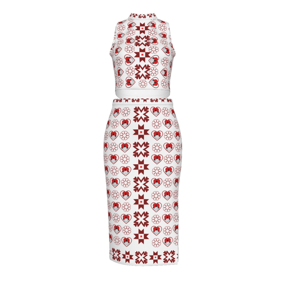 Heart Pencil Skirt Set Pink Indigenous native apparel