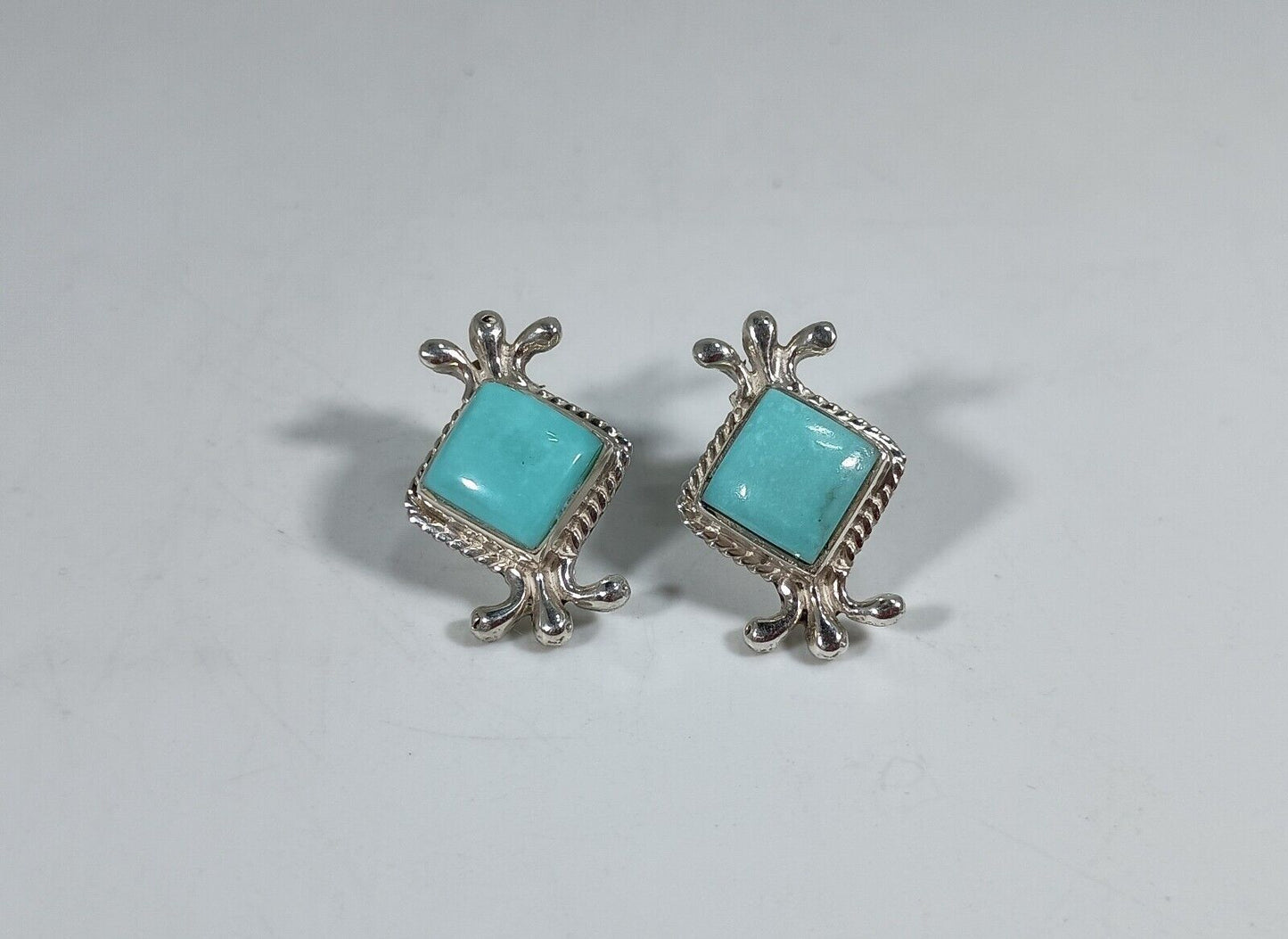 Navajo Sterling Silver Turquoise Post Earring's By Louise Joe