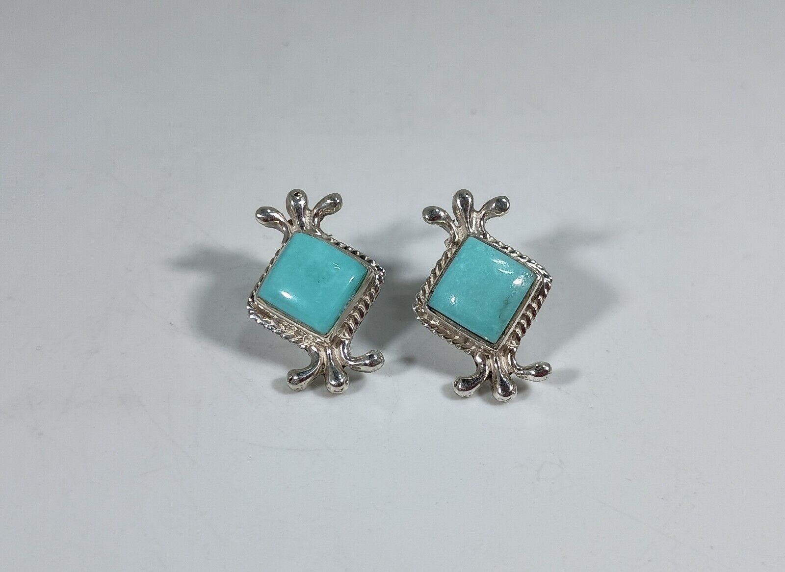 Navajo Sterling Silver Turquoise Post Earring's By Louise Joe