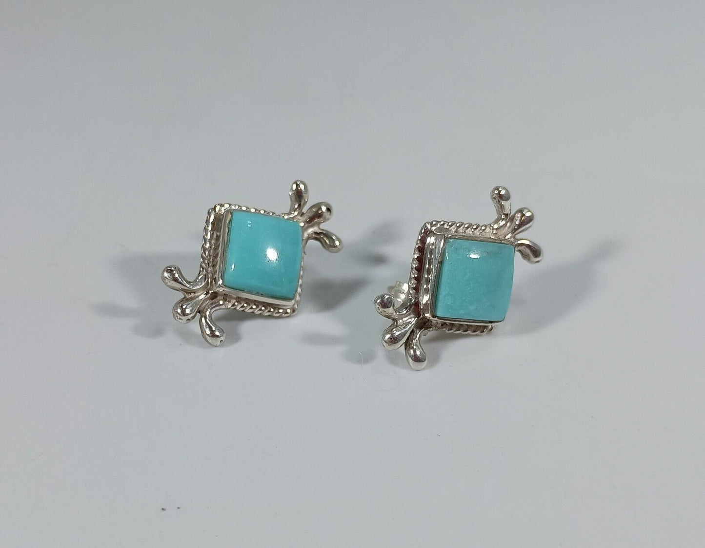Navajo Sterling Silver Turquoise Post Earring's By Louise Joe