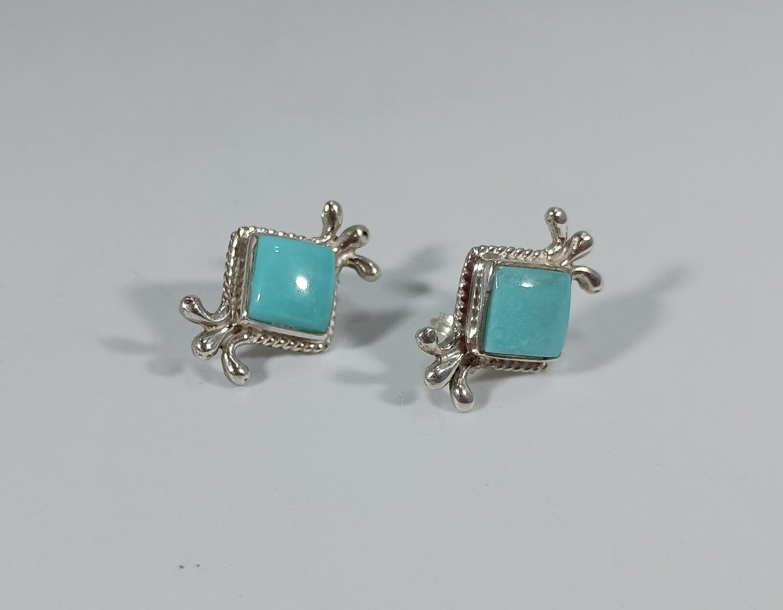 Navajo Sterling Silver Turquoise Post Earring's By Louise Joe