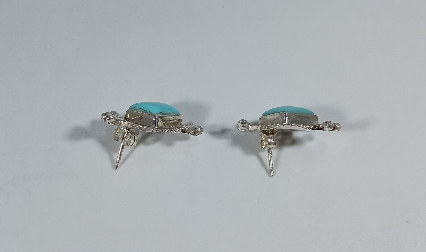 Navajo Sterling Silver Turquoise Post Earring's By Louise Joe