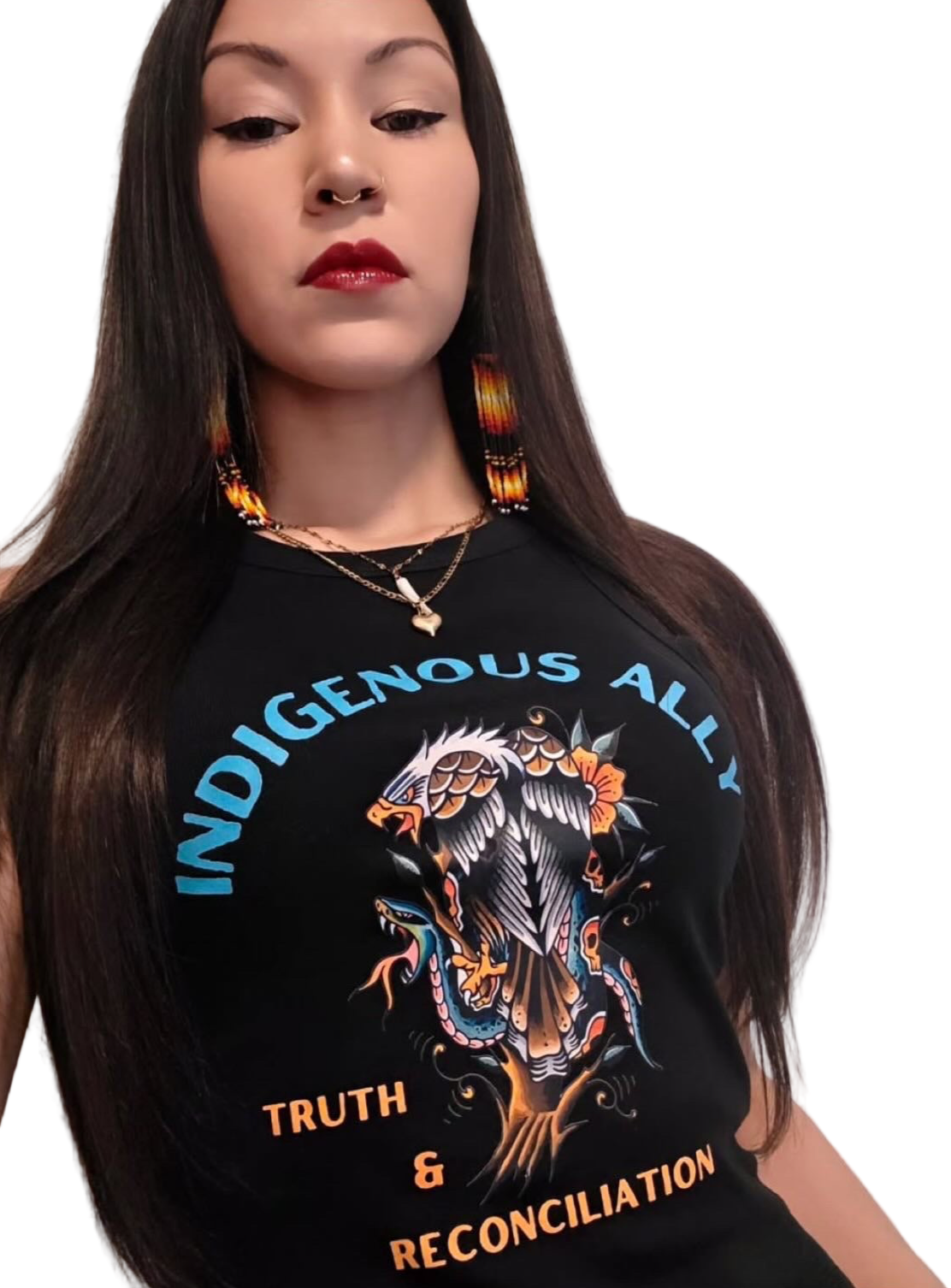 Indigenous Ally Tatty Micro Rib Racer Tank Top