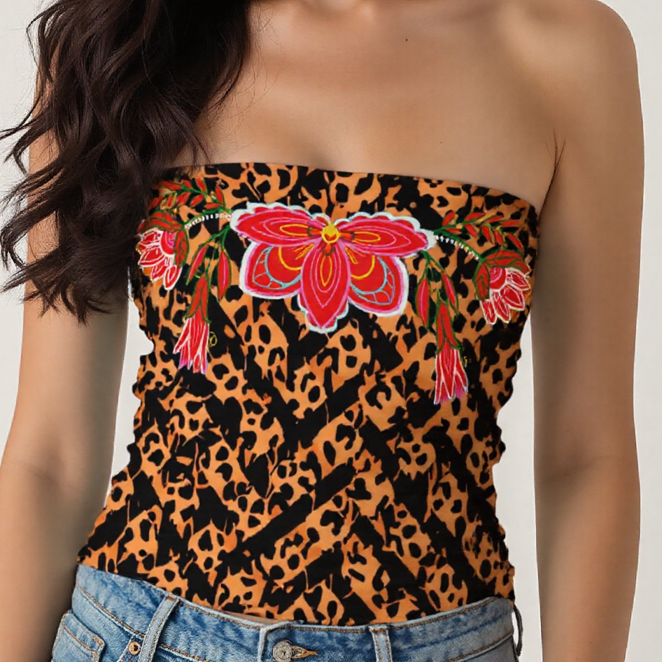 Indigenous Fashion Tropical Baddie Tube Top Native owned apparel 