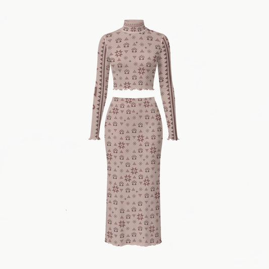 Indigenous womens fashion apparel skirt set