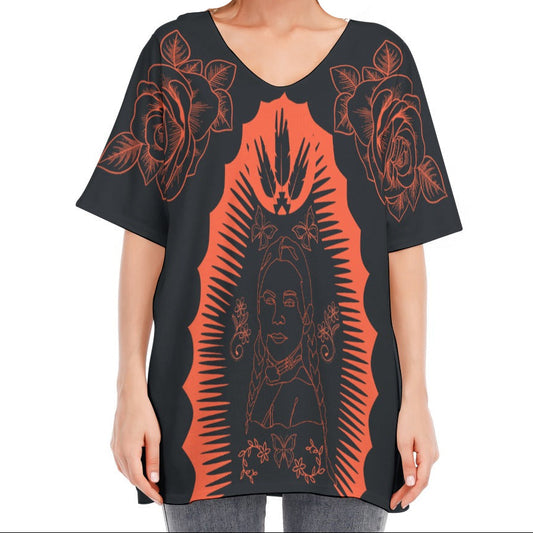 Indigenous Matriarch Kimmono Sleeve Cotton T-shirt