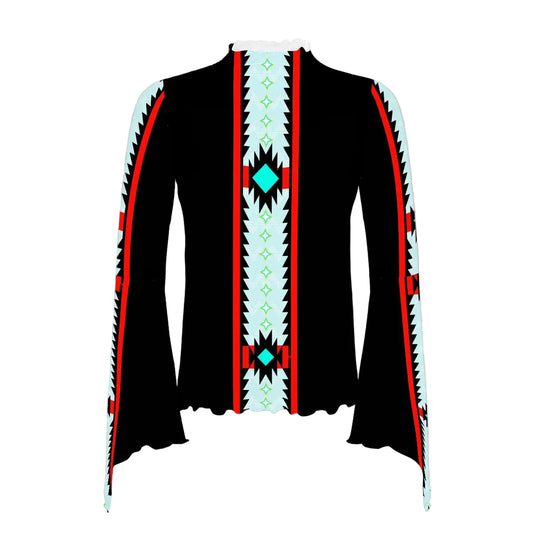 Indigenous fashion native apparel Day Star Mesh Bell Sleeve