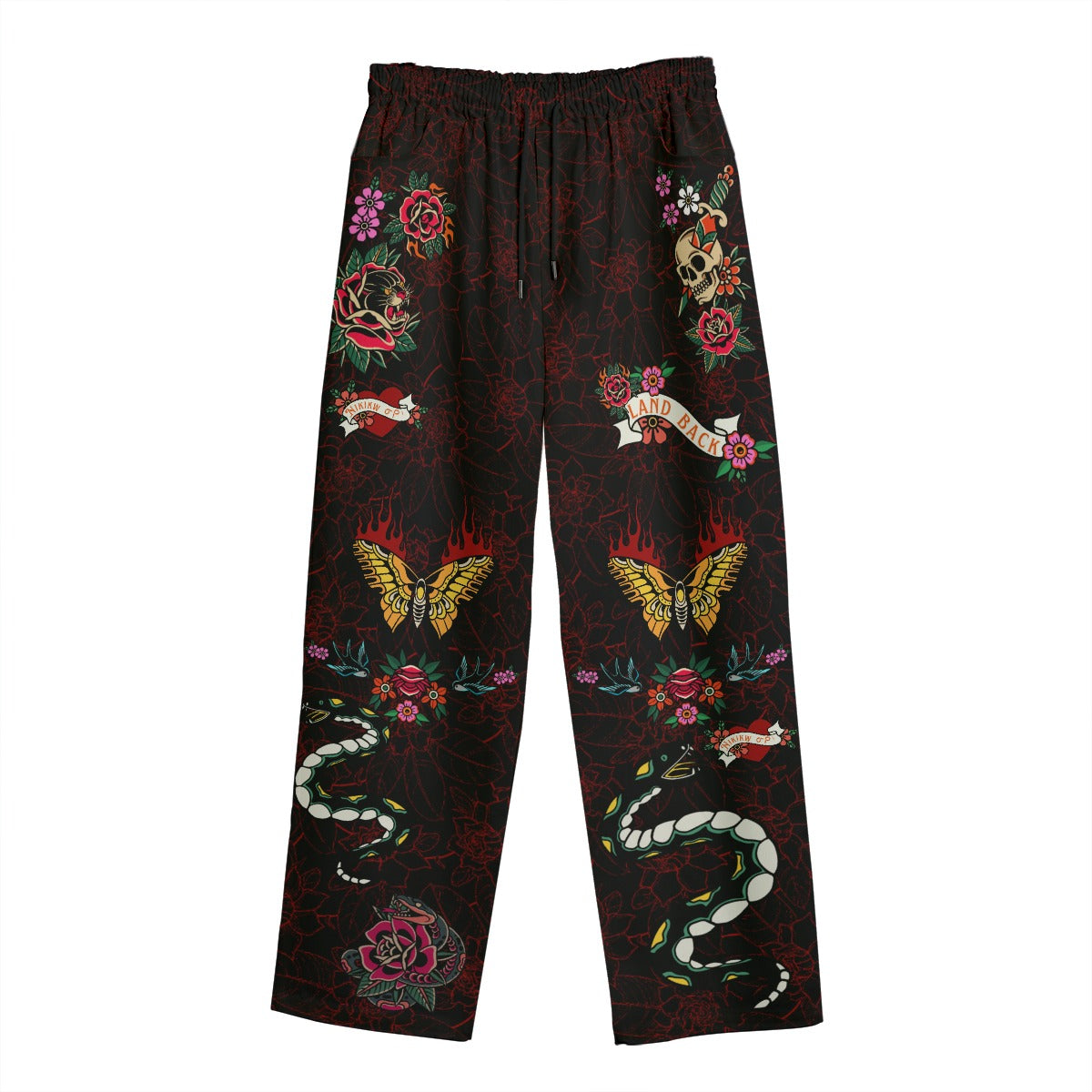 Native Tattoo Land Back Cotton Pants Indigenous