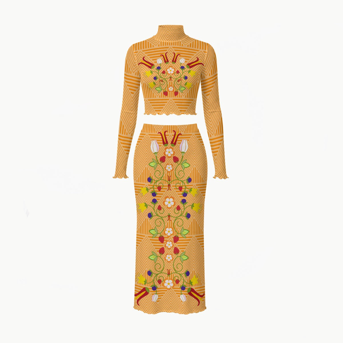 Paintbrush Floral Mesh Skirt Set Indigenous 