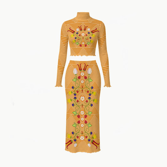 Paintbrush Floral Mesh Skirt Set Indigenous 
