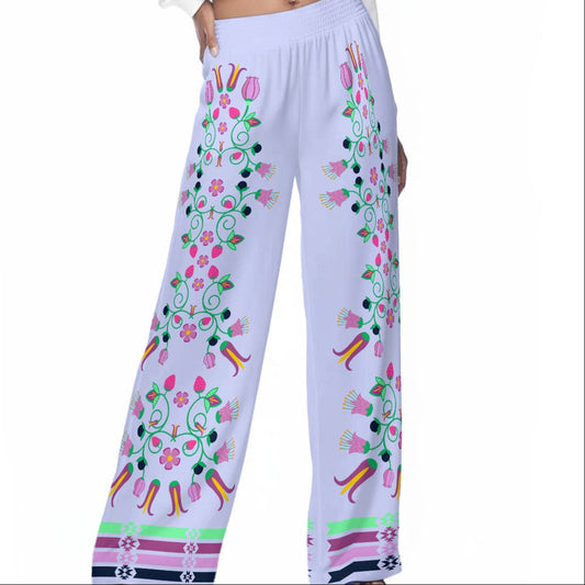 Ribbon Wide-Leg Pants Rayon