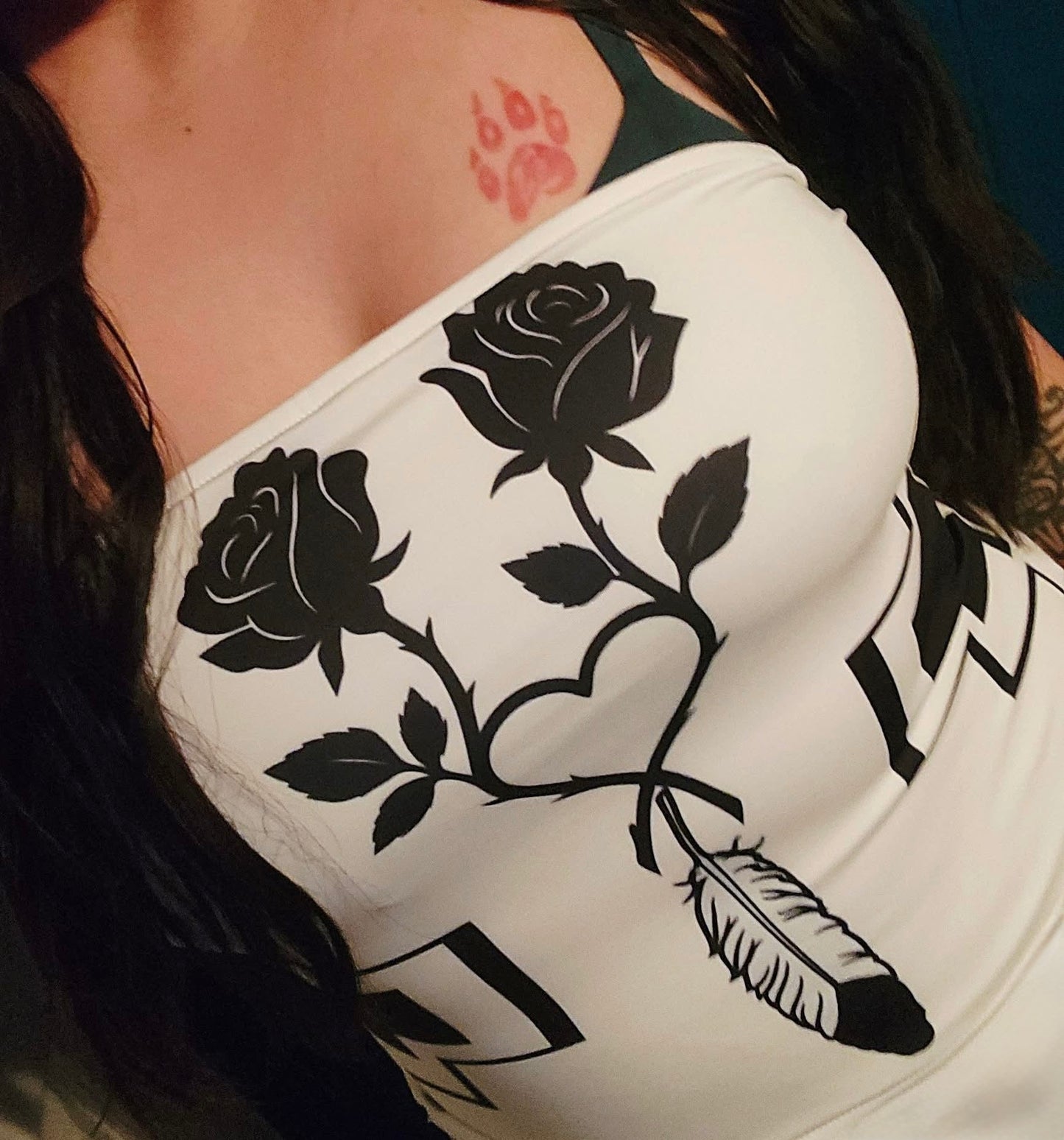 Rose Feather Tube Top Indigenous fashion 