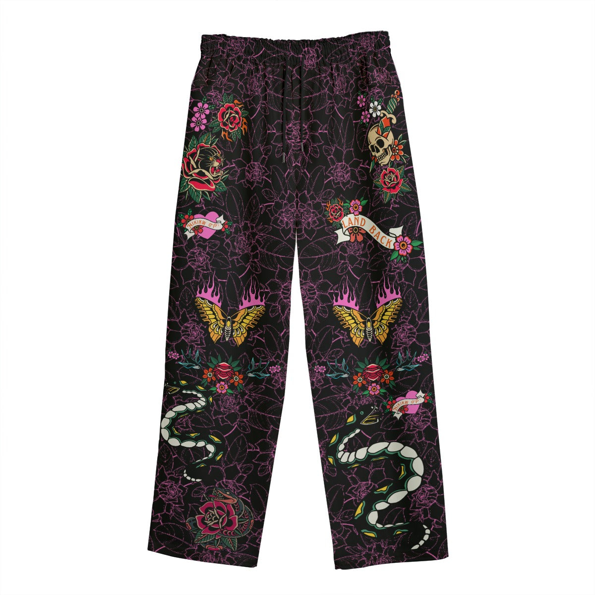 Native Tattoo Land Back Cotton Pants Indigenous