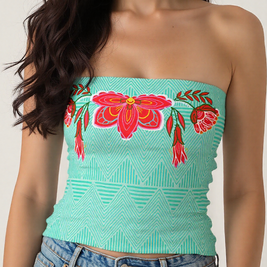 Indigenous Fashion Tropical Baddie Tube Top Native owned apparel 