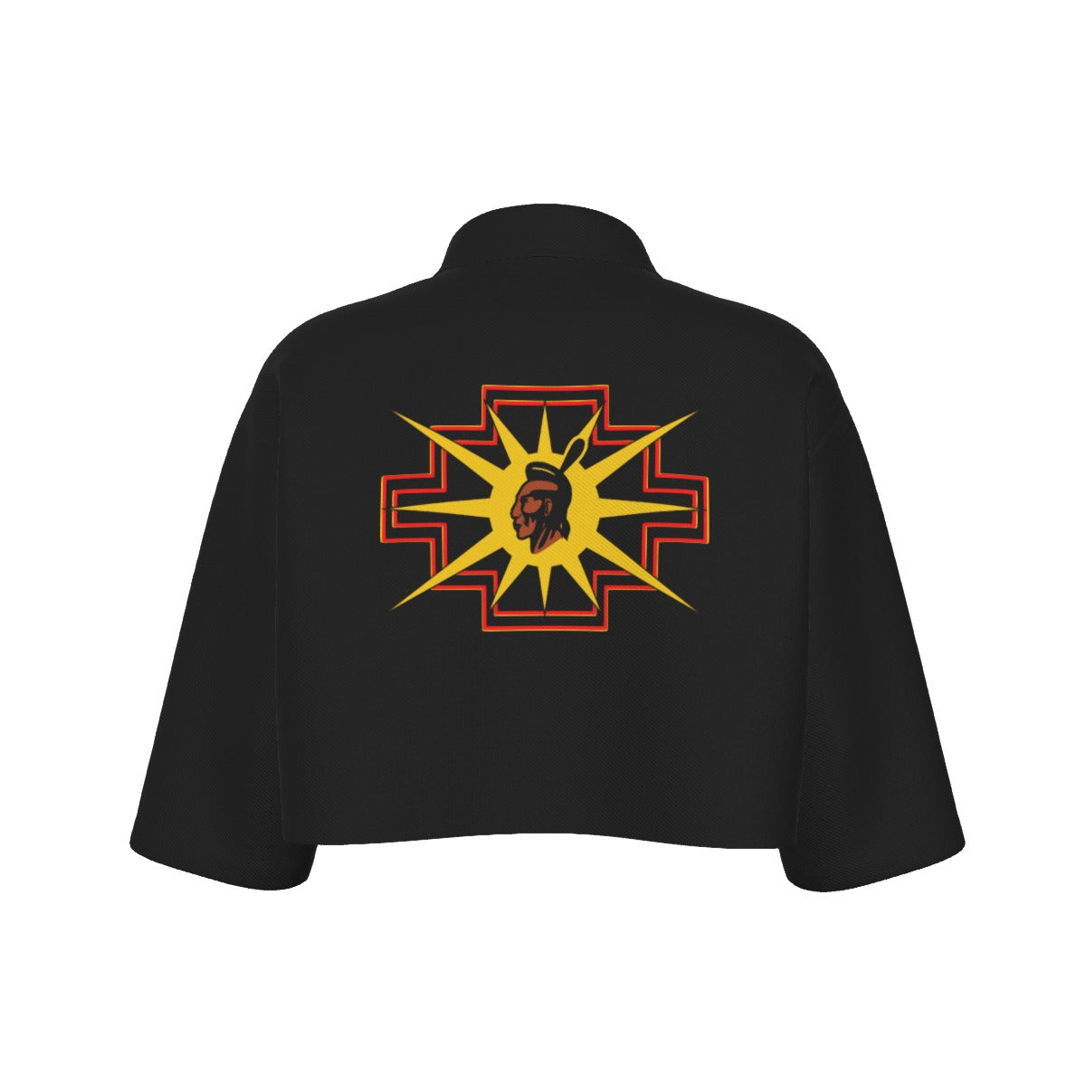 Native Warrior Cropped cotton jacket Indigenous fashion