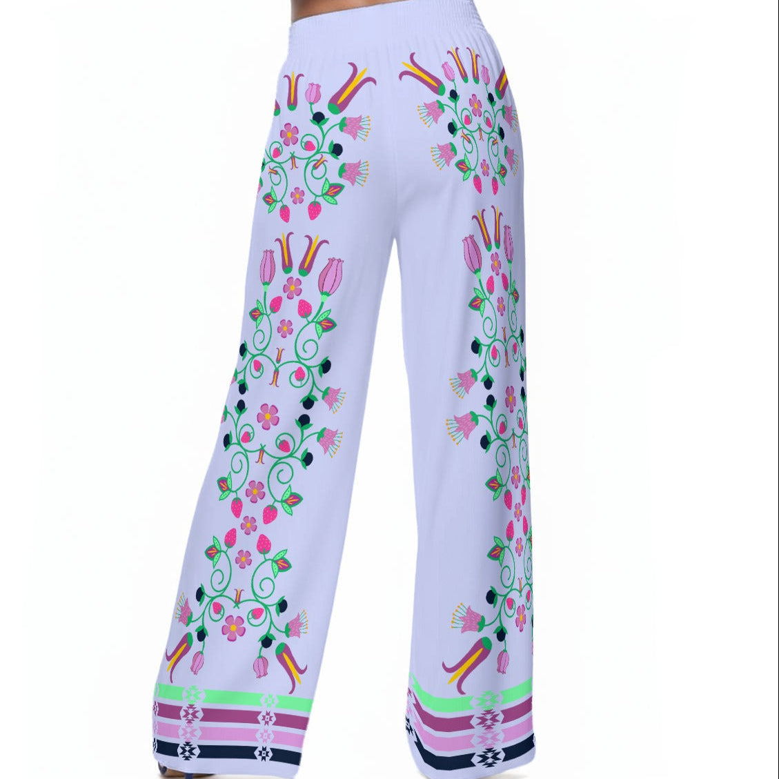 Ribbon Wide-Leg Pants Rayon