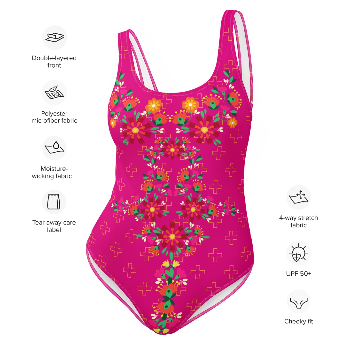 Native Floral One-Piece Bodysuit Swimsuit