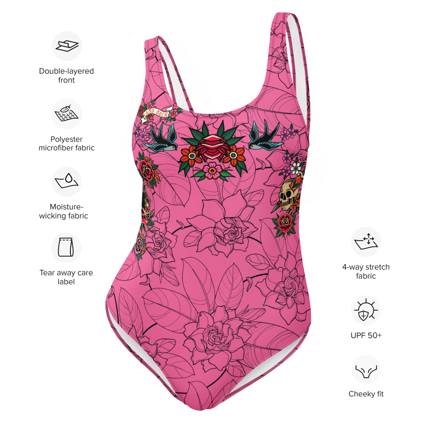 Tatty Land Back One-Piece Bodysuit Swimsuit