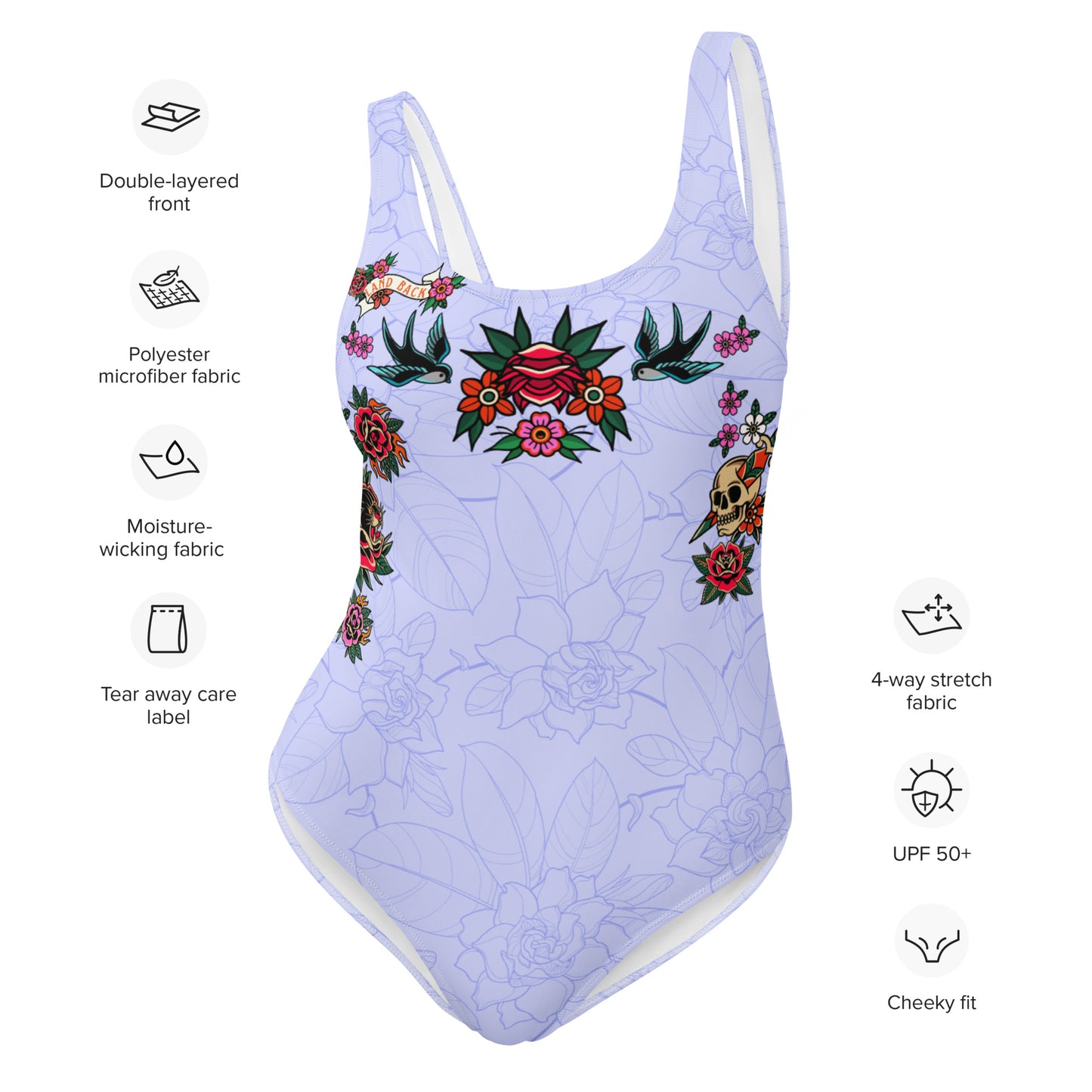 Tatty Land Back One-Piece Bodysuit Swimsuit