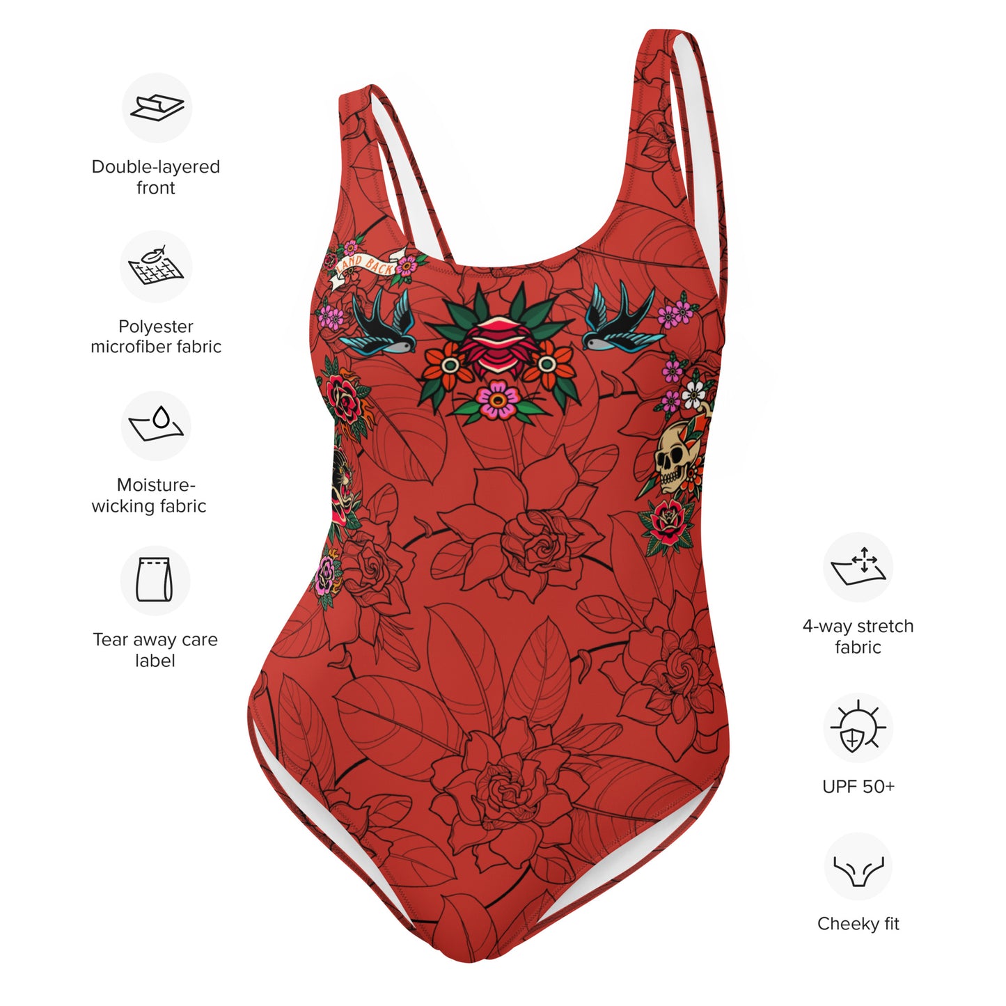 Tatty Land Back One-Piece Bodysuit Swimsuit