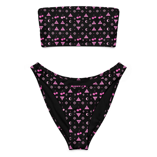 Boujee Cherry Recycled bandeau bikini Indigenous swimwear
