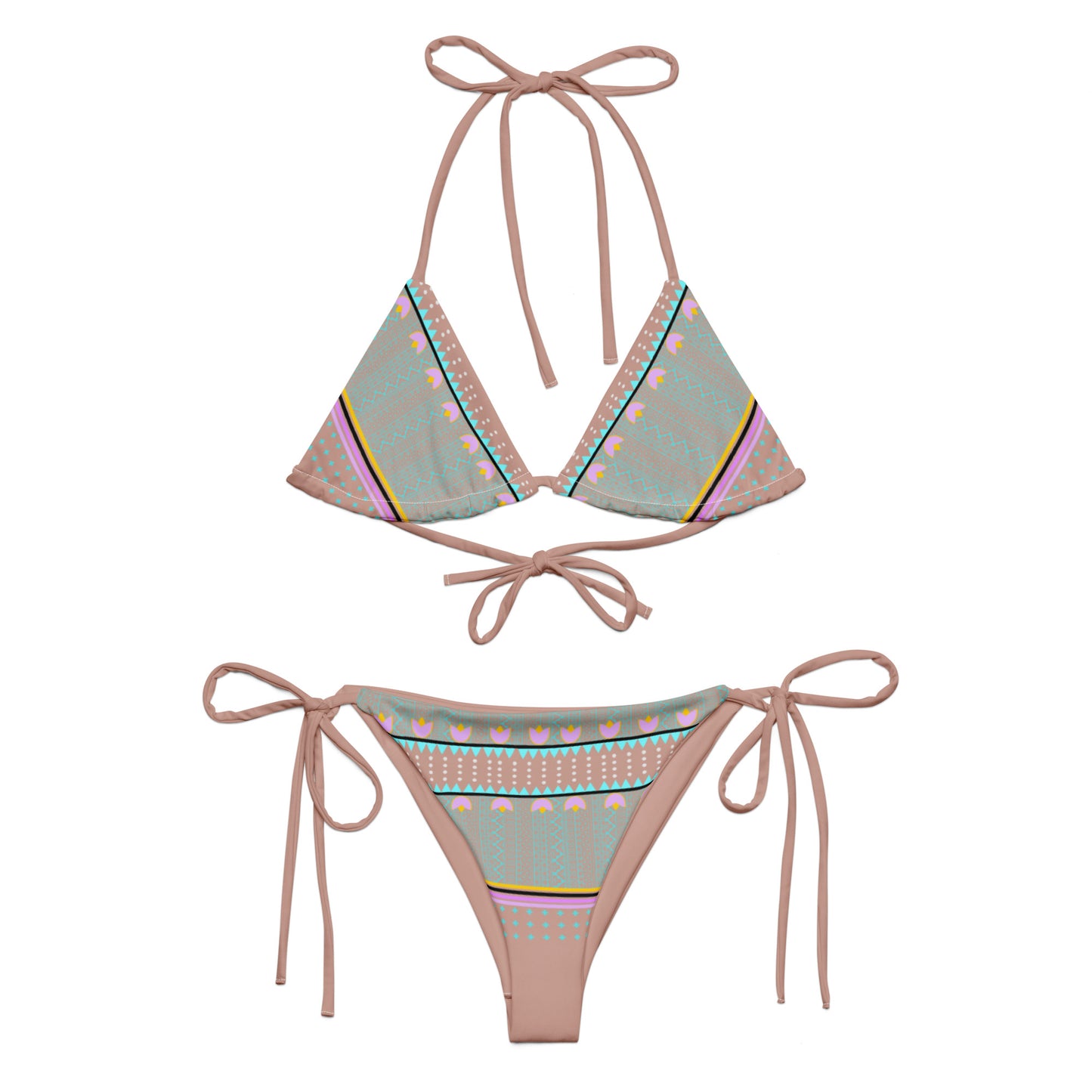 Woodland Floral recycled string bikini