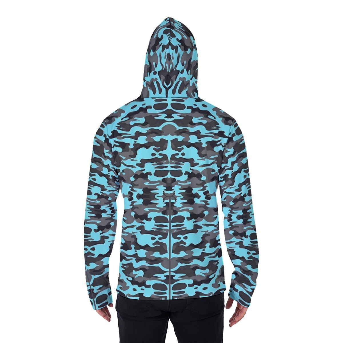 Anti-facial recognition Print Men's Fleece Hoodie With Mask - Nikikw Designs