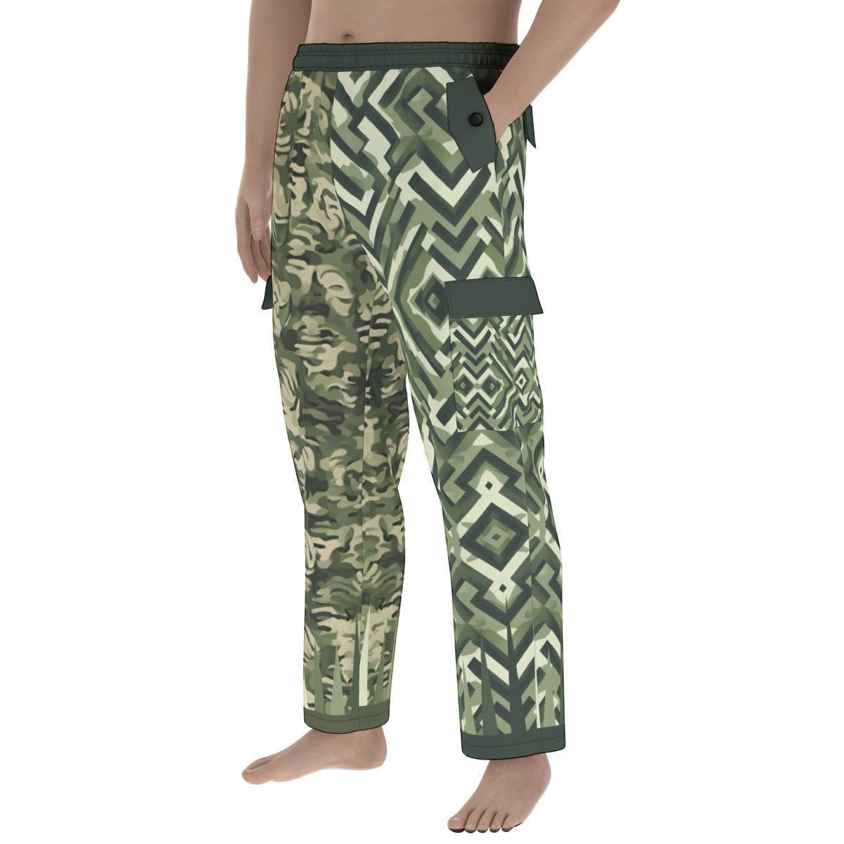 Anti-facial recognition Print Men's Pocket Cargo Pants - Nikikw Designs