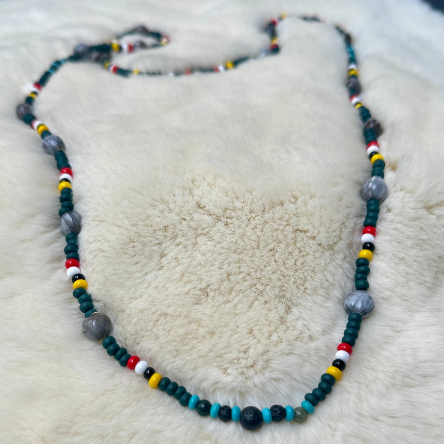 Beaded Necklace 32” - Nikikw Designs