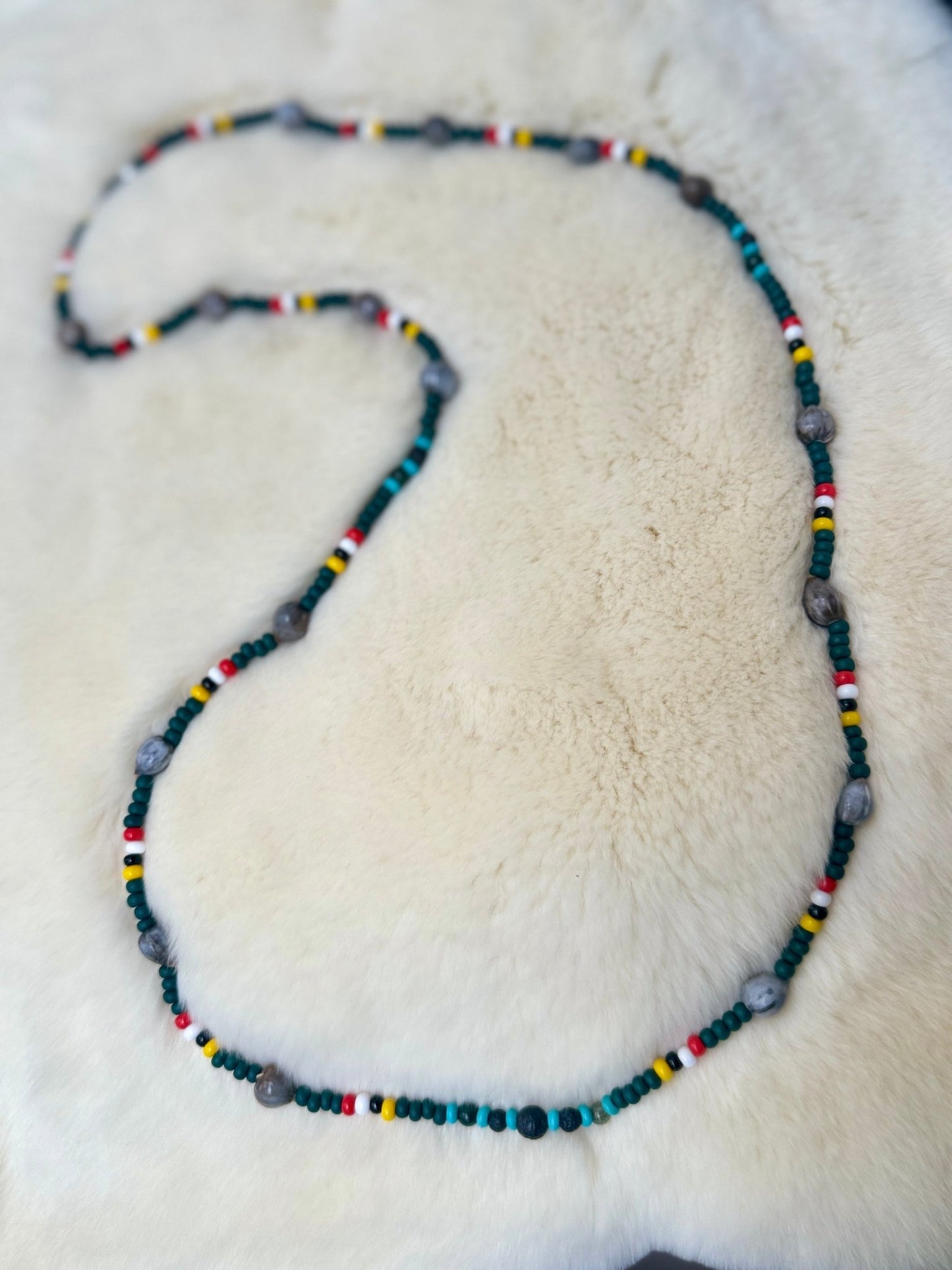 Beaded Necklace 32” - Nikikw Designs