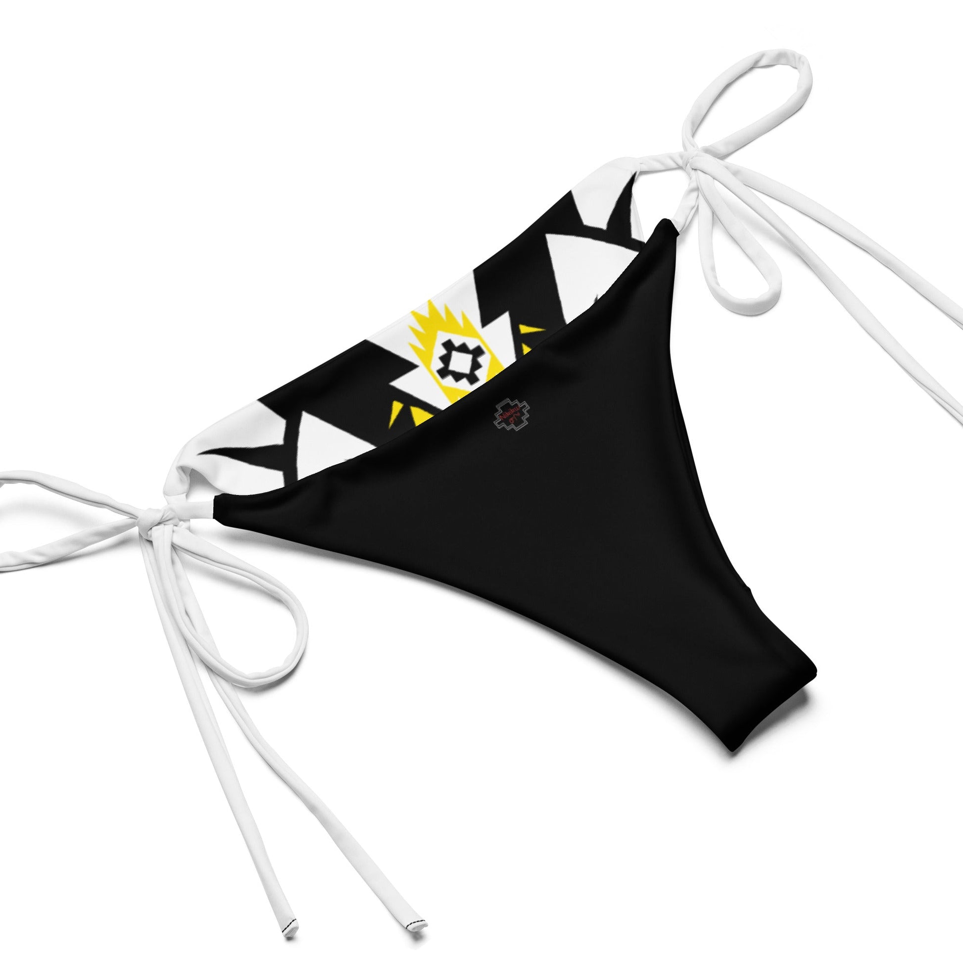 Black and Yellow recycled string bikini - Nikikw Designs