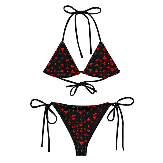 Boujee Cherry print recycled string bikini - Nikikw Designs