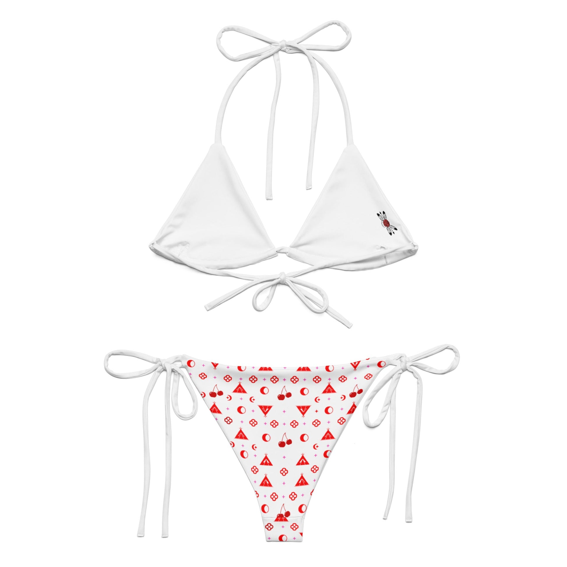 Boujee Cherry print recycled string bikini - Nikikw Designs