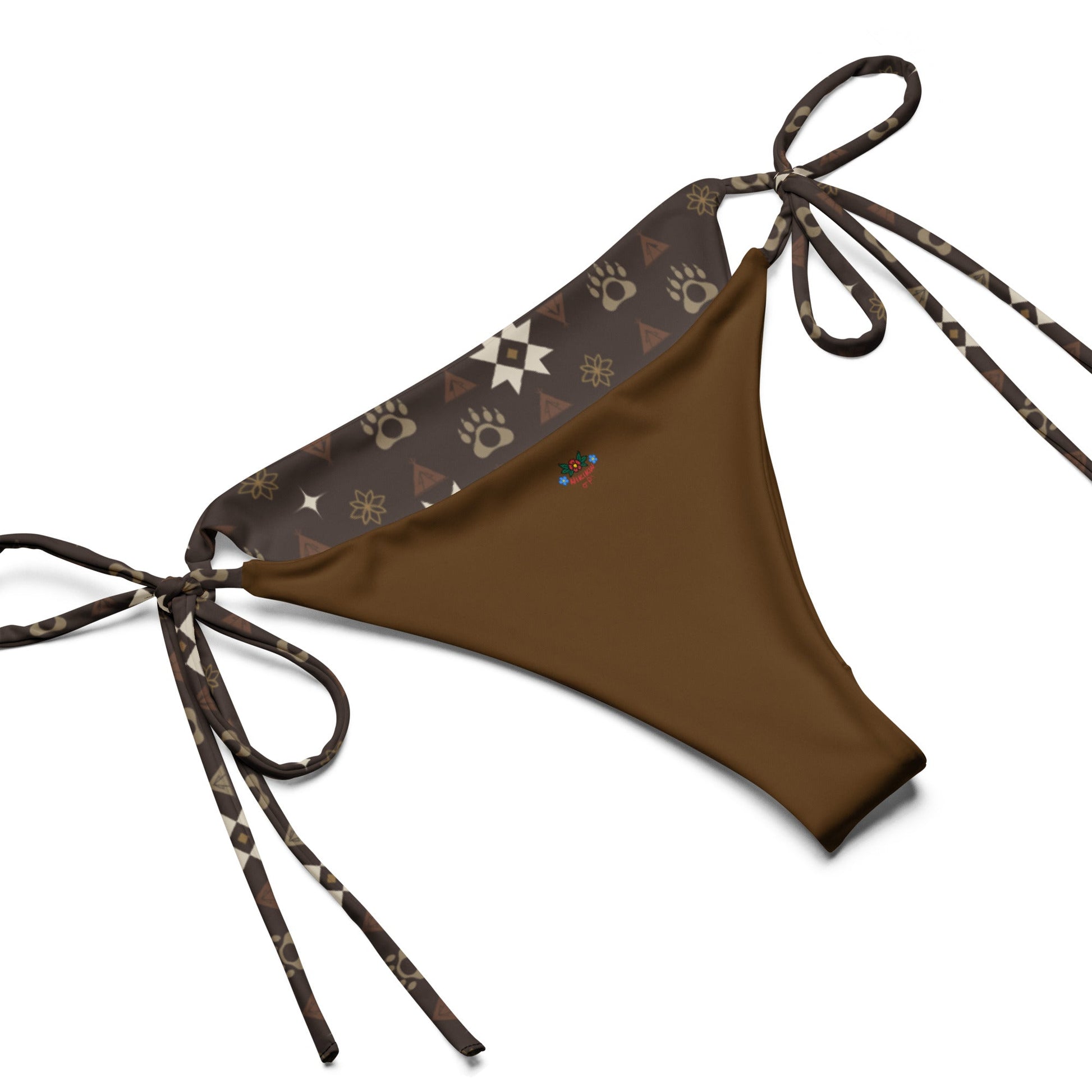 Boujee Native Bear print recycled string bikini - Nikikw Designs