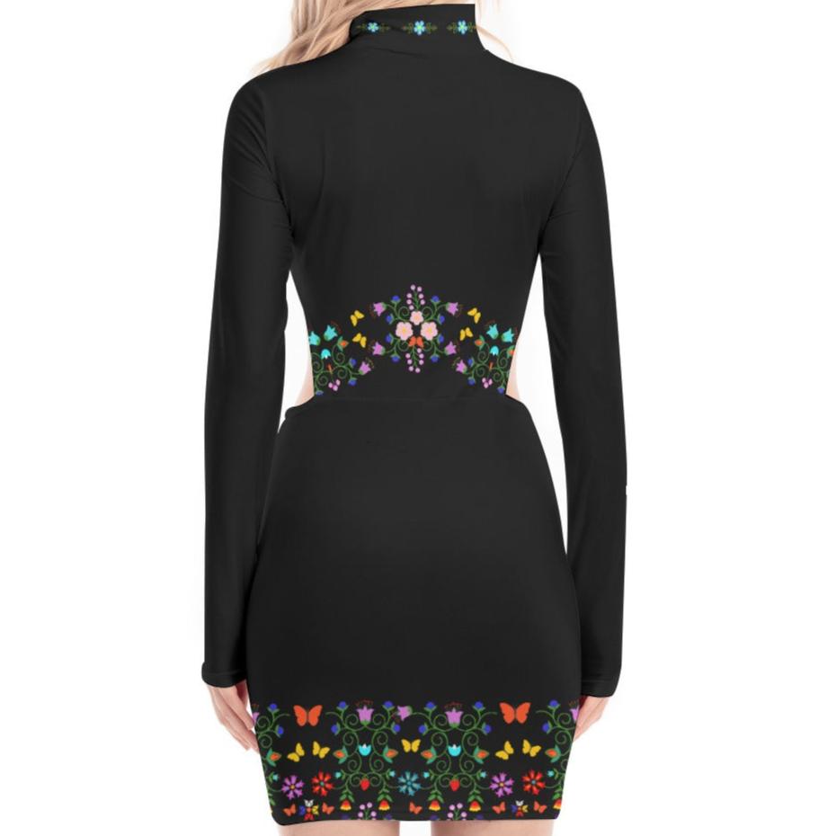 Butterfly Floral Cut out Dress - Nikikw Designs