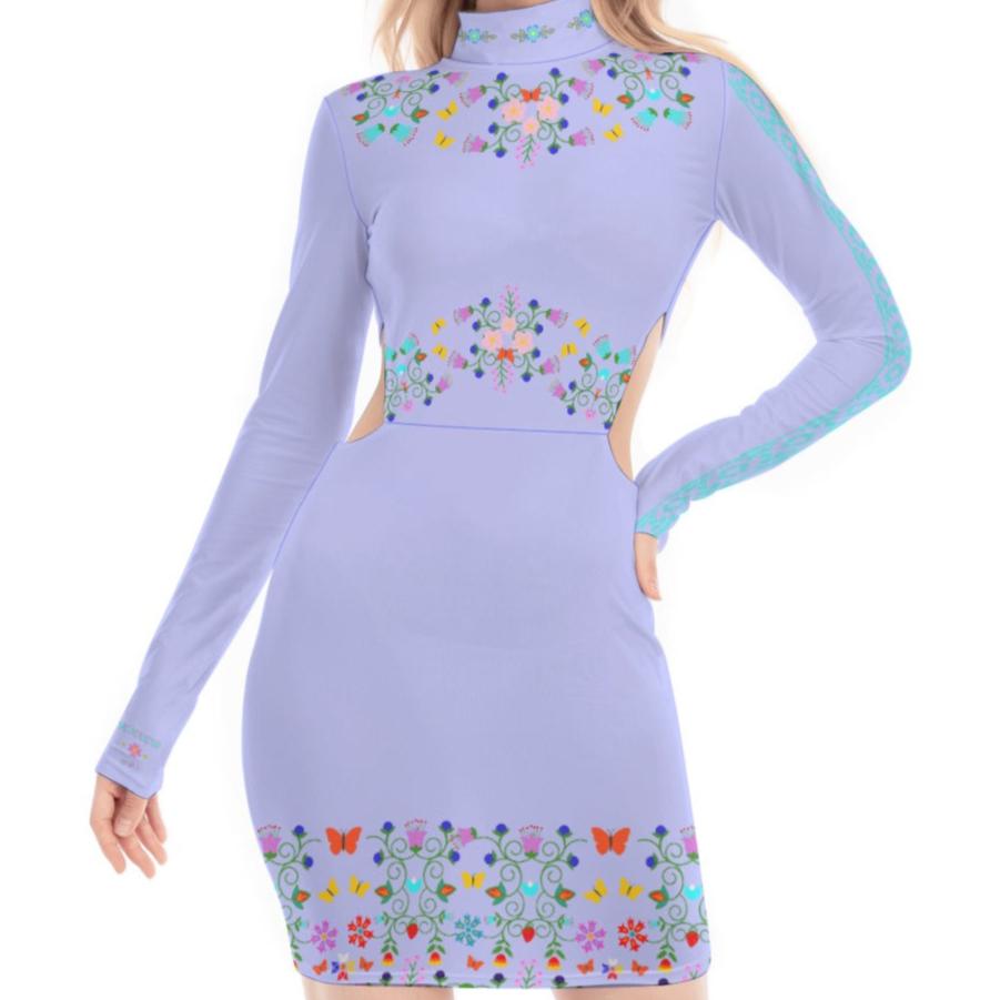 Butterfly Floral Cut out Dress - Nikikw Designs