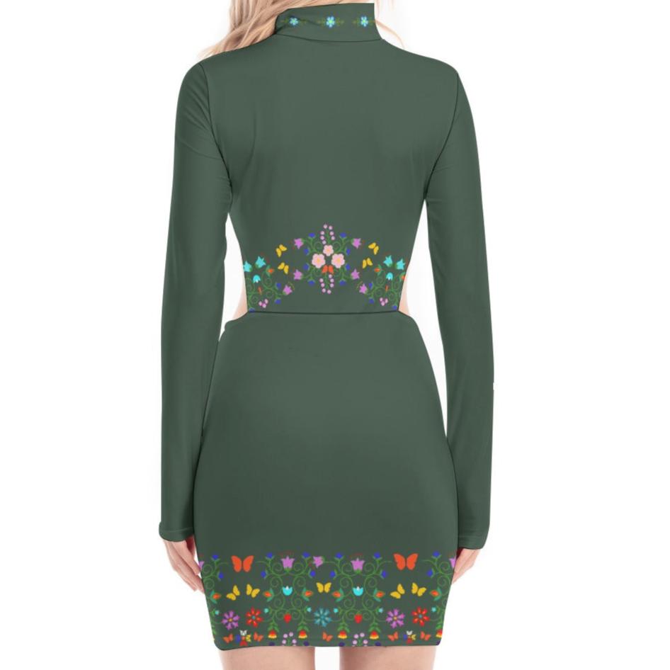 Butterfly Floral Cut out Dress - Nikikw Designs