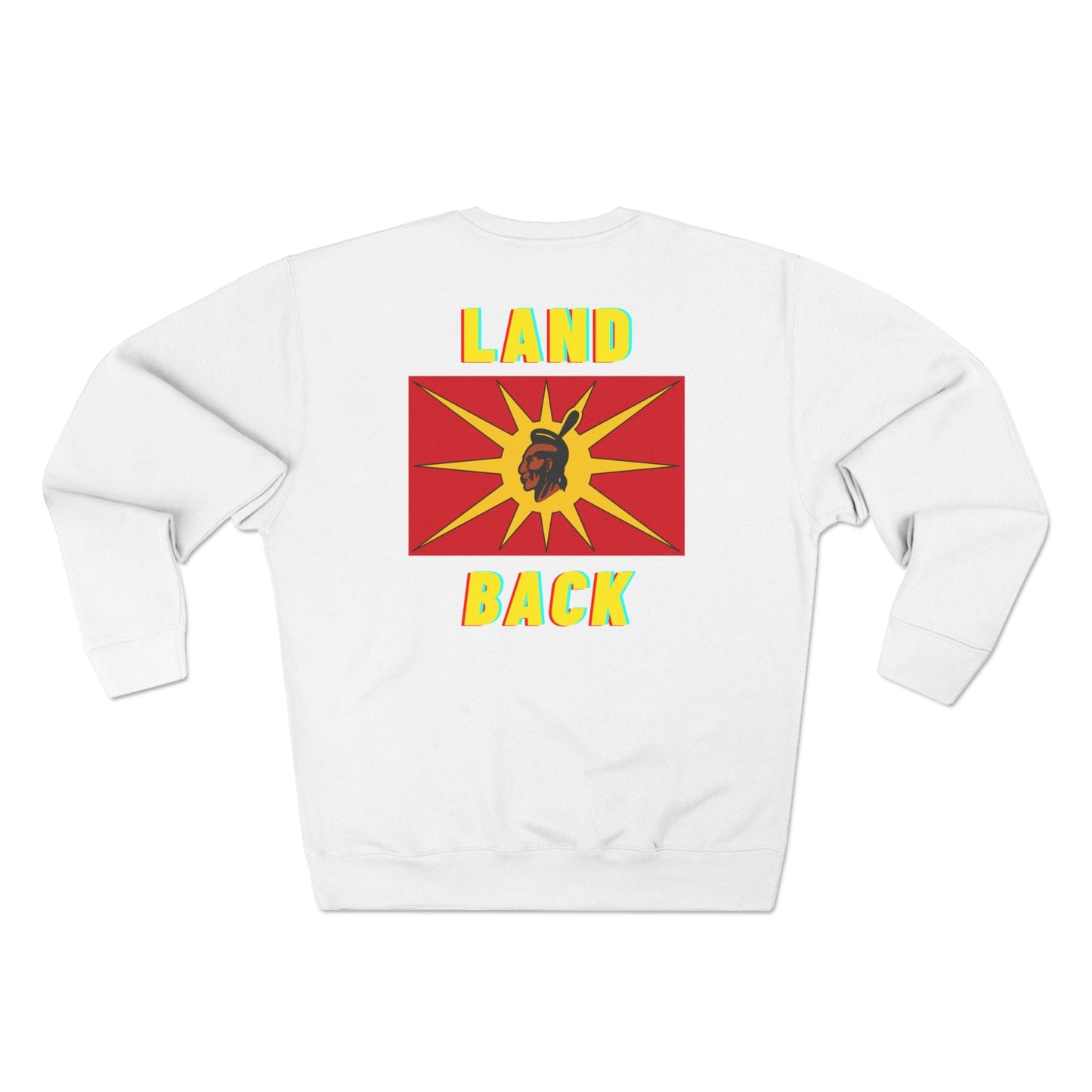 Crewneck Sweatshirt Land Back Warrior Flag - Nikikw Designs