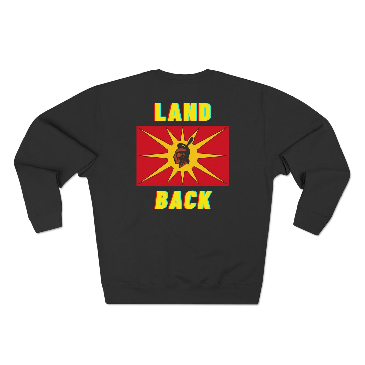 Crewneck Sweatshirt Land Back Warrior Flag - Nikikw Designs