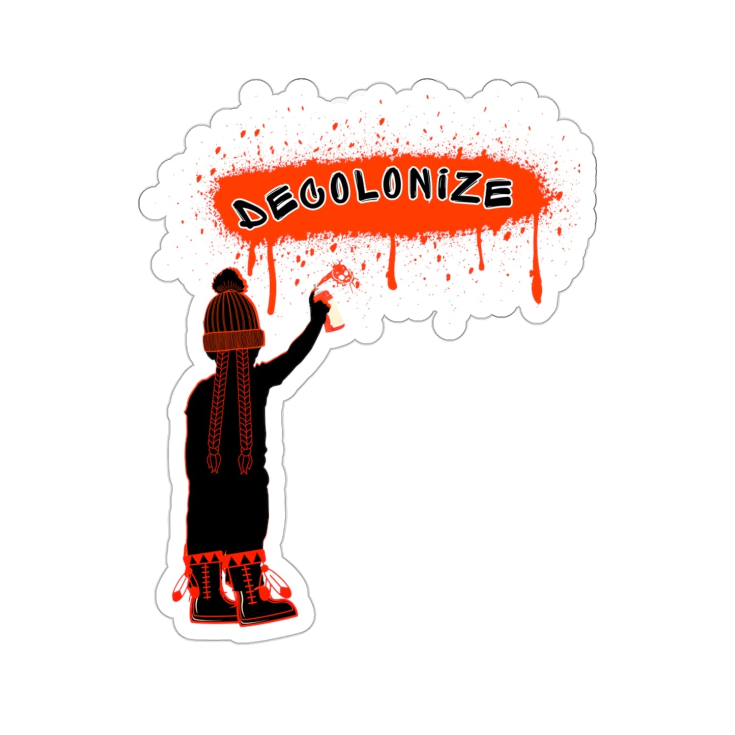 Decolonize Kiss-Cut Stickers - Nikikw Designs