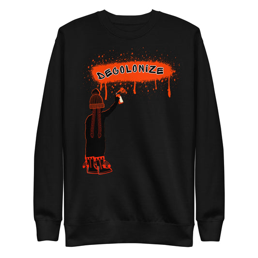 Decolonize Unisex Premium Crewneck Sweatshirt - Nikikw Designs