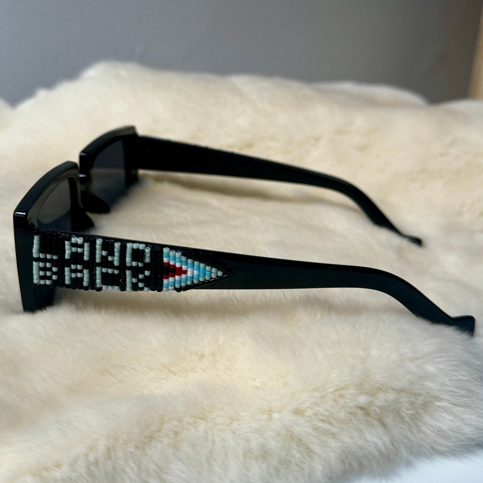 Delica Beaded Sunglasses Land Back - Nikikw Designs