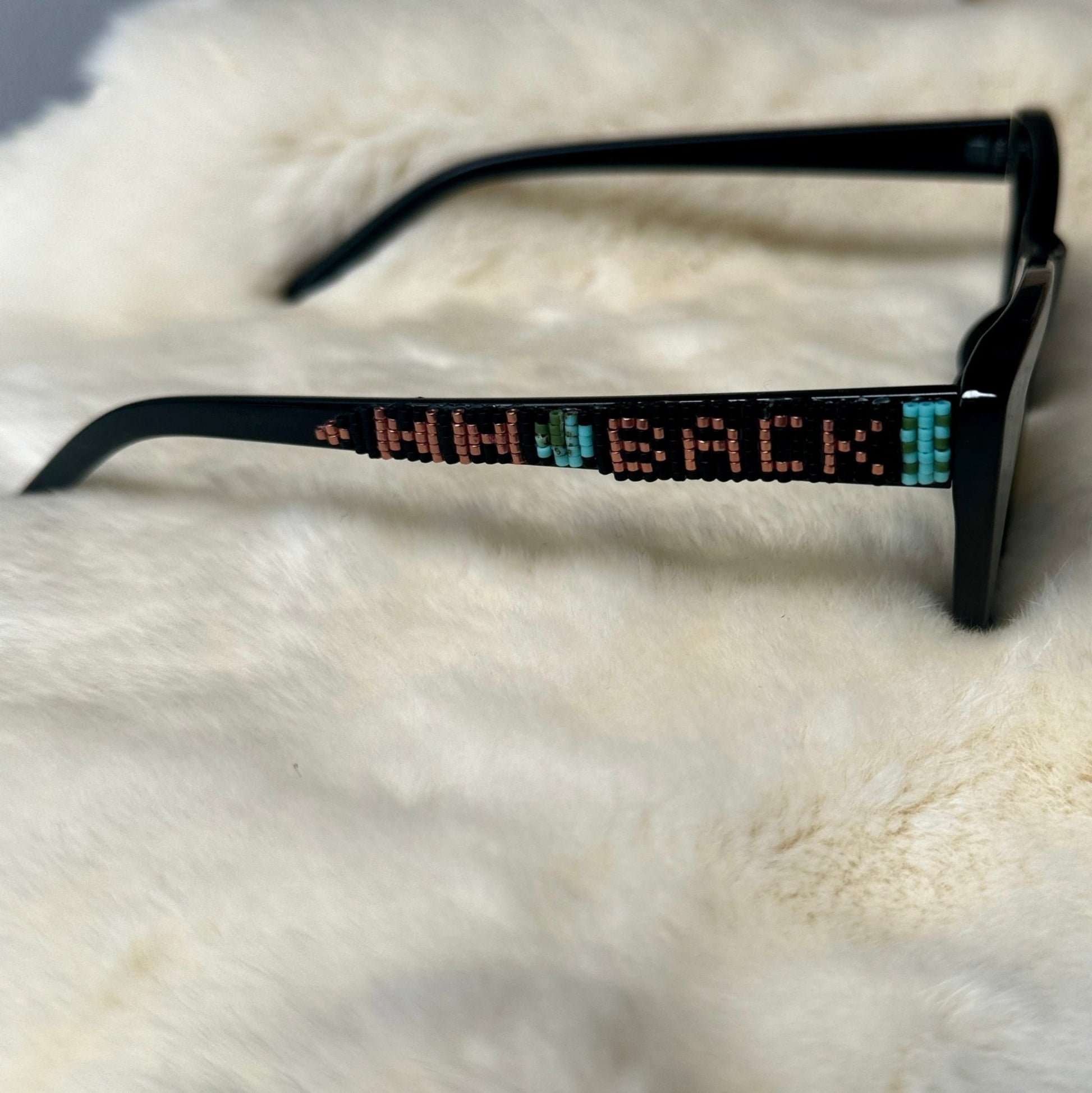 Delica Beaded Sunglasses Land Back - Nikikw Designs