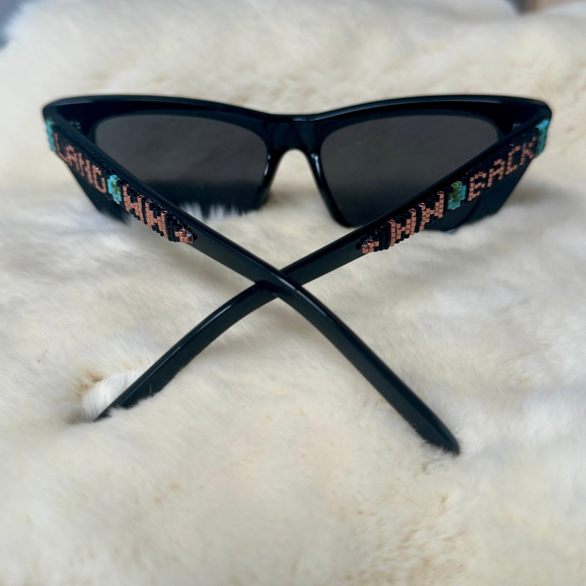 Delica Beaded Sunglasses Land Back - Nikikw Designs