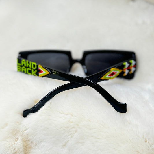 Delica Beaded Sunglasses Land Back Neon - Nikikw Designs