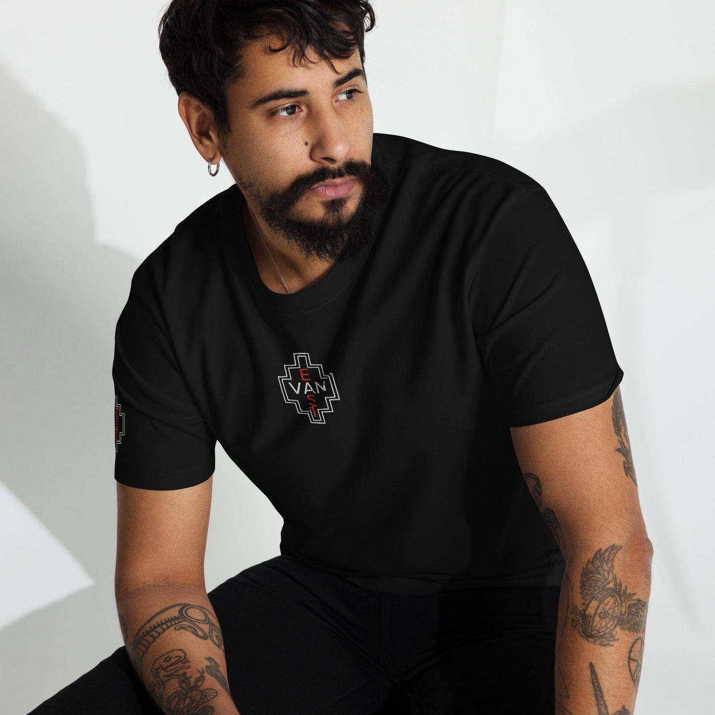 East Van Native Embroidered Men’s premium heavyweight tee - Nikikw Designs