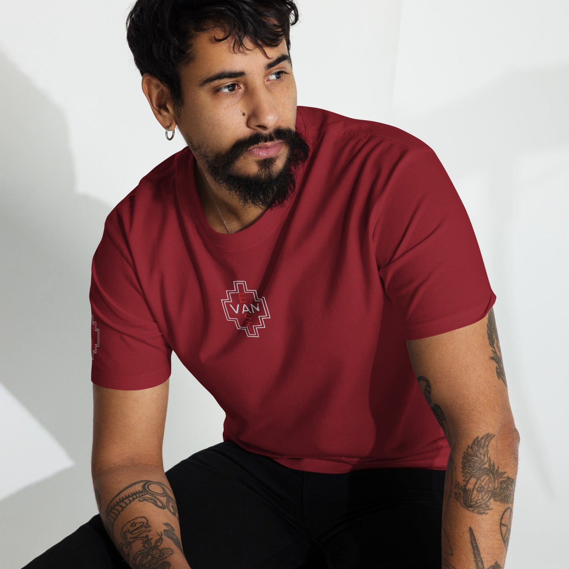 East Van Native Embroidered Men’s premium heavyweight tee - Nikikw Designs